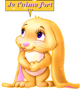 Gif animé je t'aime fort lapin